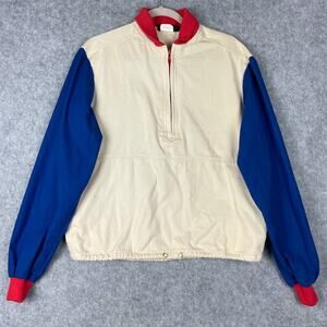 Vintage Silver Fern Pullover Mens Medium Colorblock 1/4 Zip Cotton New Zealand